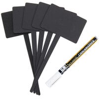 American Metalcraft TAGRECTAN Mini Rectangle Silhouette Chalkboard Pick and Marker Set - 5/Pack