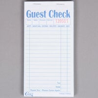 Choice 2 Part Green and White Carbonless Guest Check Book - 50/Case