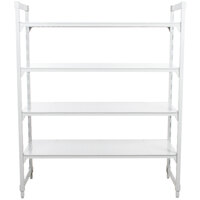 Cambro CPU244264S4480 Camshelving® Premium Solid 4-Shelf Stationary Starter Unit - 24 inch x 42 inch x 64 inch