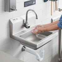 Regency 17 inch x 15 inch Wall Mounted Hand Sink for Hands-Free Faucet