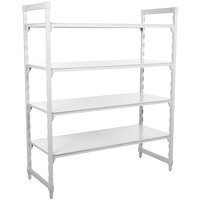 Cambro CPU244272S4480 Camshelving® Premium Solid 4-Shelf Stationary Starter Unit - 24 inch x 42 inch x 72 inch