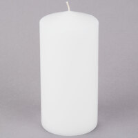 Sterno 40168 6 1/2 inch White Wax Pillar Candle - 12/Case