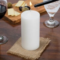 Sterno 40168 6 1/2 inch White Wax Pillar Candle - 12/Case