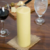 Sterno 40170 9 1/2 inch Ivory Wax Pillar Candle - 6/Case