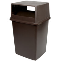 Rubbermaid Glutton 56 Gallon Brown Rectangular Trash Can and Lid with Doors