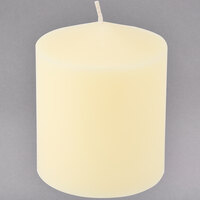 Sterno 40158 3 1/2" Ivory Wax Pillar Candle - 12/Case