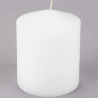 Hollowick 3 1/2 inch White Wax Pillar Candle - 12/Case
