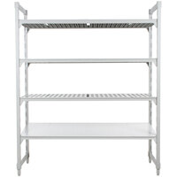 Cambro CPU213672VS4480 Camshelving® Premium Stationary Starter Unit with 3 Vented Shelves and 1 Solid Shelf - 21" x 36" x 72"