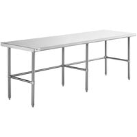 Regency 30" x 96" 16-Gauge 304 Stainless Steel Commercial Open Base Work Table