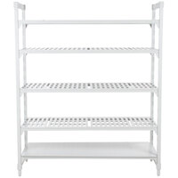 Cambro CPU244884VS5PKG Camshelving® Premium Stationary Starter Unit with 4 Vented Shelves and 1 Solid Shelf - 24 inch x 48 inch x 84 inch