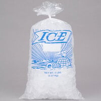 5 lb. Clear Plastic Ice Bag with Igloo Graphic - 1000/Bundle