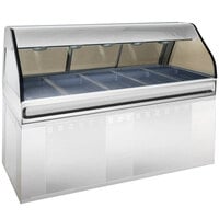 Alto-Shaam EU2SYS-72 SS Stainless Steel Cook / Hold / Display Case with Curved Glass and Base - Full Service, 72"