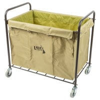 Lavex Lodging Commercial Laundry Cart/Trash Cart with Handles, 12 Bushel Metal Frame and Canvas Bag