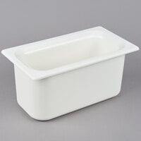 Carlisle CM110202 Coldmaster 1/3 Size White Cold ABS Plastic Food Pan - 6 inch Deep