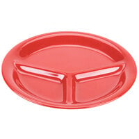 GET CP-10-RSP Red Sensation 10 1/4 inch 3 Compartment Melamine Plate - 12/Case