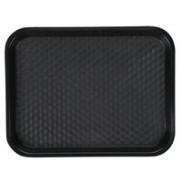 GET FT-14-BK 10 3/4" x 14" Black Customizable Plastic Fast Food Tray - 24/Case