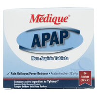 Medique 14564 APAP Acetaminophen Tablets - 24/Box
