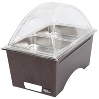 Sterno Copper Vein Stackable Chafer with Clear Dome Cover and 2 Half Size Pans