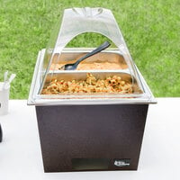 Sterno Copper Vein Stackable Chafer with Clear Dome Cover and 2 Half Size Pans
