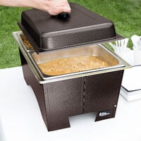 Sterno Copper Vein Fold Away Chafer with Lid and 2 Half Size Pans