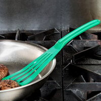 Mercer Culinary M35110GR Hell's Tools® 12 inch Green High Temperature Slotted Turner / Spatula