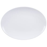 GET OP-1518-AW Osslo 15" x 11" Ivory (American White) Flare Oval Melamine Platter - 6/Case