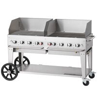 Crown Verity MCB-60WGP Natural Gas 60" Mobile Outdoor Grill with Wind Guard Package