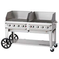 Crown Verity RCB-60WGP-SI-LP 60" Pro Series Outdoor Rental Grill with Single Gas Inlet and Wind Guard Package