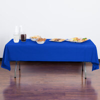 Creative Converting 723147B 54 inch x 108 inch Cobalt Blue Disposable Plastic Table Cover