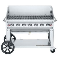 Crown Verity RCB-48WGP-SI-LP 48" Pro Series Outdoor Rental Grill with Single Gas Inlet and Wind Guard Package