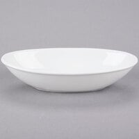 World Tableware INF-300 Porcelana Infinity 16 oz. Bright White Oval Porcelain Bowl - 24/Case