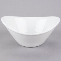 World Tableware INF-150 Porcelana Infinity 13 oz. Bright White Oval Porcelain Bowl - 24/Case