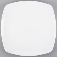World Tableware 840-475S Porcelana 12" Bright White Square Porcelain Coupe Plate - 12/Case