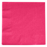Creative Converting 139197154 Hot Magenta Pink 2-Ply Beverage Napkin - 50/Pack