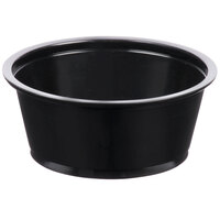 Choice 3.25 oz. Black Plastic Souffle Cup / Portion Cup - 2500/Case