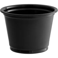 Choice 1 oz. Black Plastic Souffle Cup / Portion Cup - 100/Pack