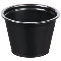 Choice 2.5 oz. Black Plastic Souffle Cup / Portion Cup - 2500/Case