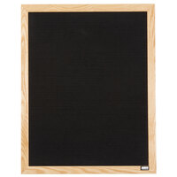 Aarco AOFD3024L 30 inch x 24 inch Black Felt Open Face Vertical Indoor Message Board with Solid Oak Wood Frame and 3/4 inch Letters