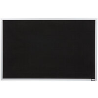 Aarco BOFD2436L 24 inch x 36 inch Black Felt Open Face Horizontal Indoor Message Board with Aluminum Frame and 3/4 inch Letters
