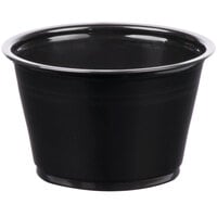 Choice 4 oz. Black Plastic Souffle Cup / Portion Cup - 100/Pack