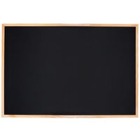 Aarco OC4872NT 48 inch x 72 inch Black Chalk Board with Solid Oak Frame