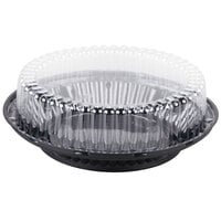 D&W Fine Pack 9 inch Black Pie Container with Clear High Dome Lid - 160/Case