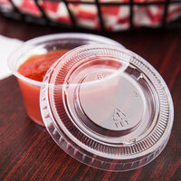 Choice PET Plastic Lid for 3.25 to 5.5 oz. Souffle Cup / Portion Cup - 100/Pack
