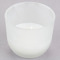 Sterno 40112 PetiteLites 5 Hour Frost Wax Filled Glass Candle - 48/Case