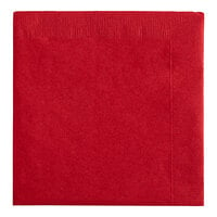 Creative Converting 581031B Classic Red 3-Ply 1/4 Fold Luncheon Napkin - 50/Pack