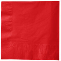 Creative Converting 581031B Classic Red 3-Ply 1/4 Fold Luncheon Napkin - 50/Pack