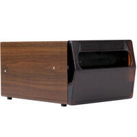 Vollrath 5512-12 One Sided Countertop Fullfold Napkin Dispenser with Brown Faceplate - Walnut