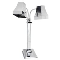 Eastern Tabletop 9612 Double Arm Stainless Steel Freestanding Heat Lamp with Square Shades and Swivel Necks