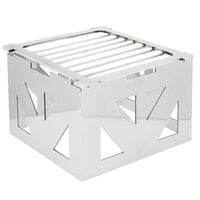 Eastern Tabletop 1741 LeXus 8" x 8" x 5" Stainless Steel Square Cube with Fuel Shelf and Grate