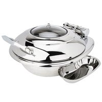 Eastern Tabletop 3939G Crown 4 Qt. Stainless Steel Round Induction Chafer with Hinged Glass Dome Cover